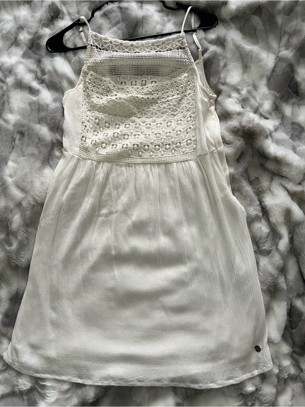 Juniors Roxy Cream Crochet Yoke sundress